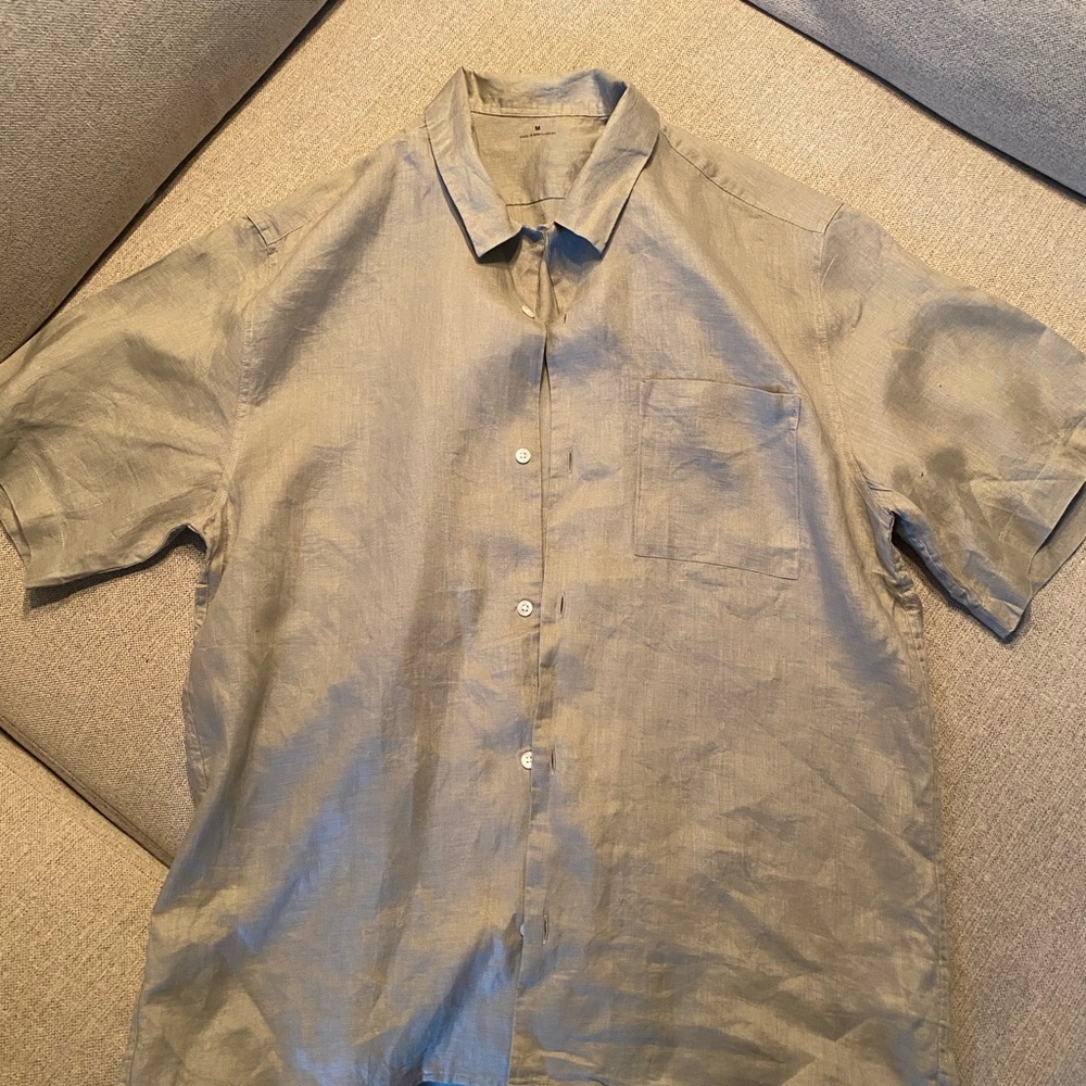 Muji Casual Tan Button Down Shirt